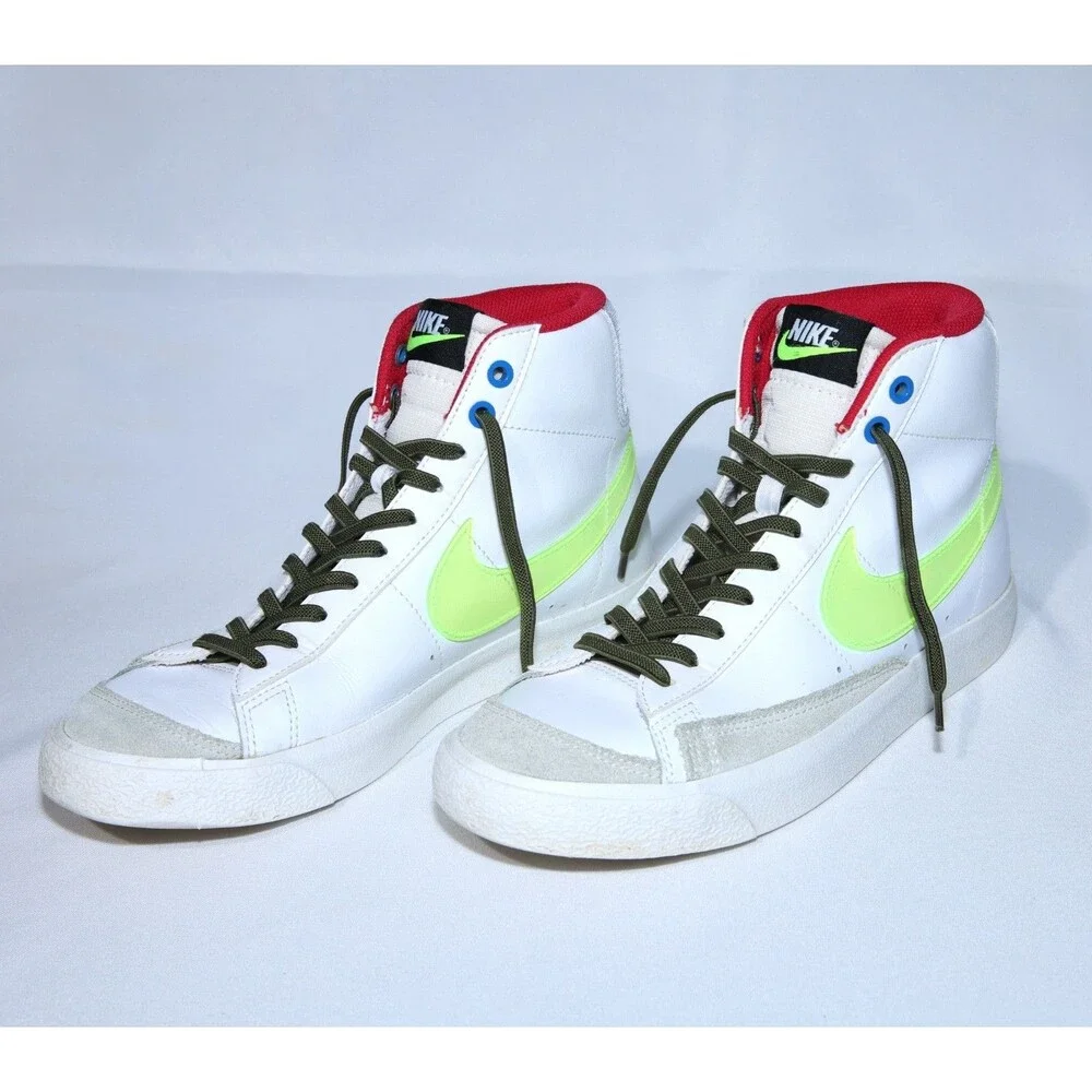 Nike Blazer Mid 77 GS White Volt Royal DV2234-100 Sz 7Y Womens 8.5